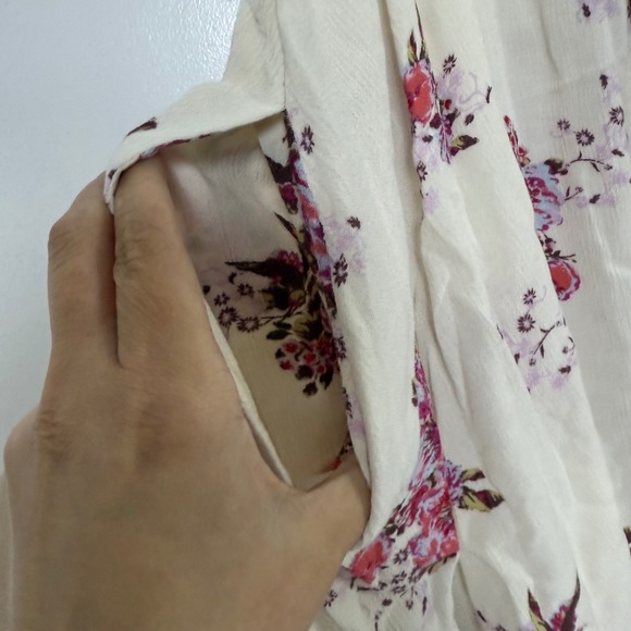 Free People Tree Swing Floral Print Sleeveless Flowy Tank‎ Blouse Bohemian Sz M - Picture 6 of 9